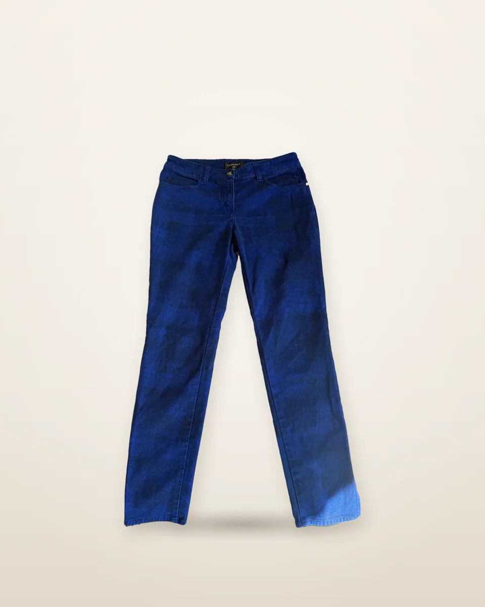 Chanel Cobalt and Black Mottled Jeans, Fall/Winter 2014, photo 1 of 10