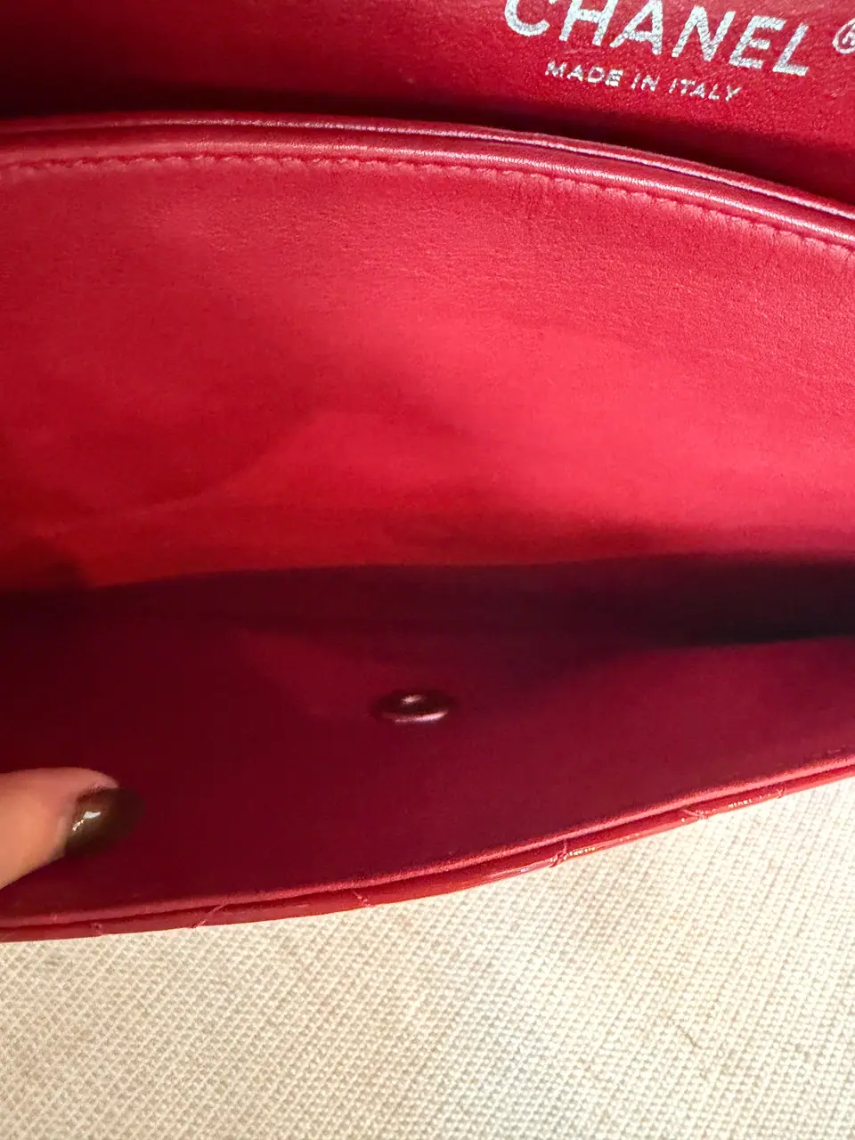 Chanel Jumbo Classic Double Flap in Burgundy-Red Quilted Patent Leather, photo 14 of 18