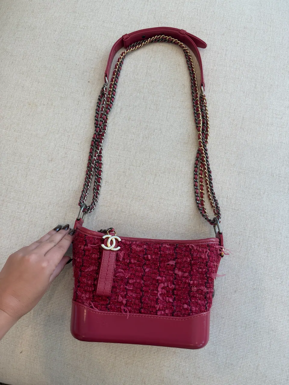 Chanel Small Gabrielle Hobo in Pink Tweed, photo 3 of 16