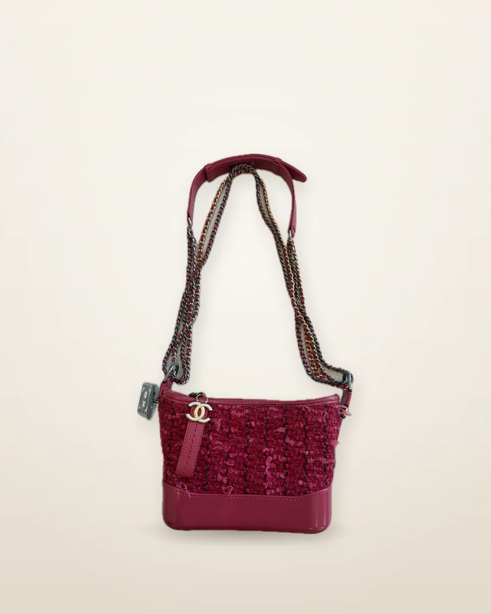 Chanel Small Gabrielle Hobo in Pink Tweed