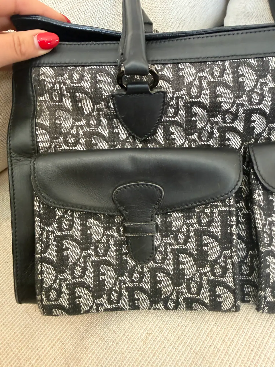 Dior Vintage Trotter Double Saddle Pocket Tote, photo 10 of 11