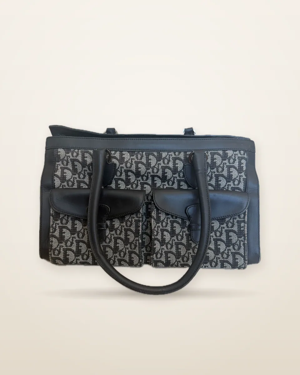 Dior Vintage Trotter Double Saddle Pocket Tote