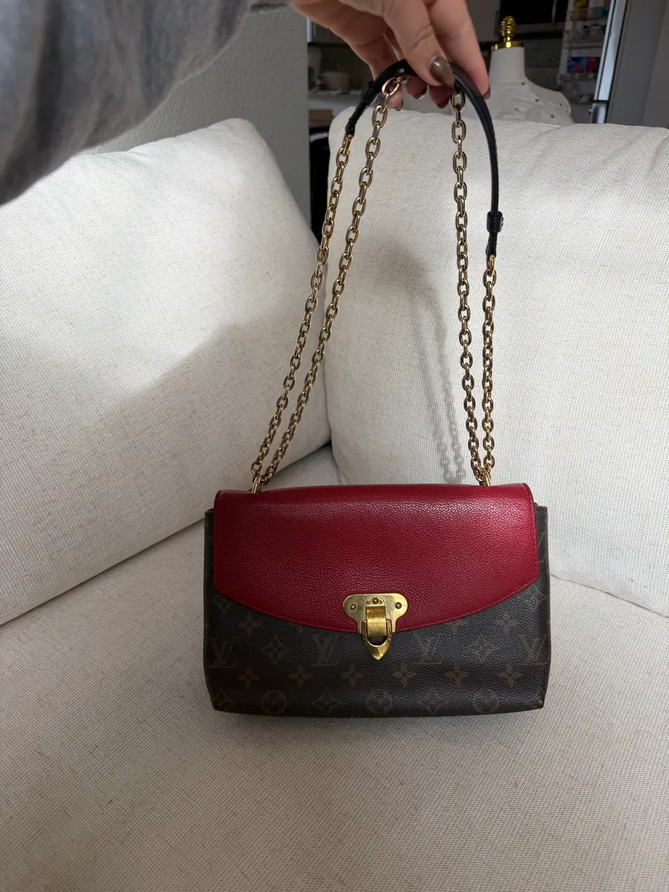 Louis Vuitton Saint Placide Chain Shoulder Bag, Monogram and Cherry Red, photo 5 of 15
